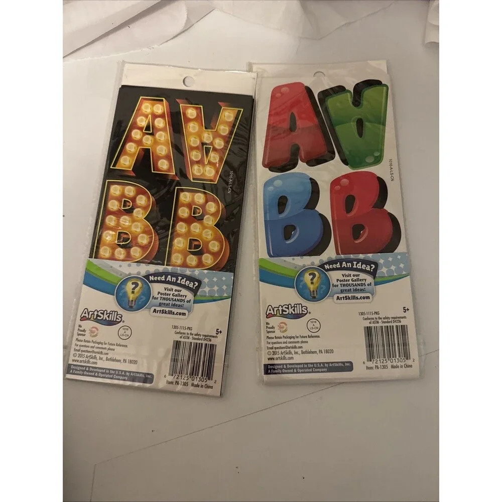 artskills letter stickers 1 Package Of Each Lights And Shadows. Plus Extras